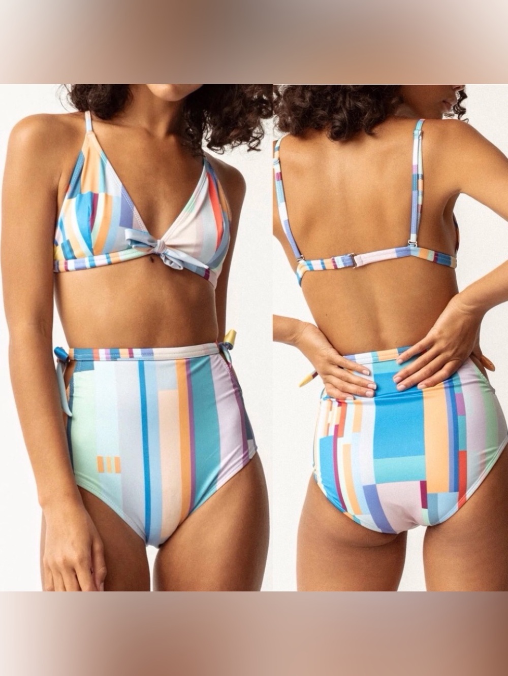 Ray Of Light Emma And Mia Geo Stripe Bikini